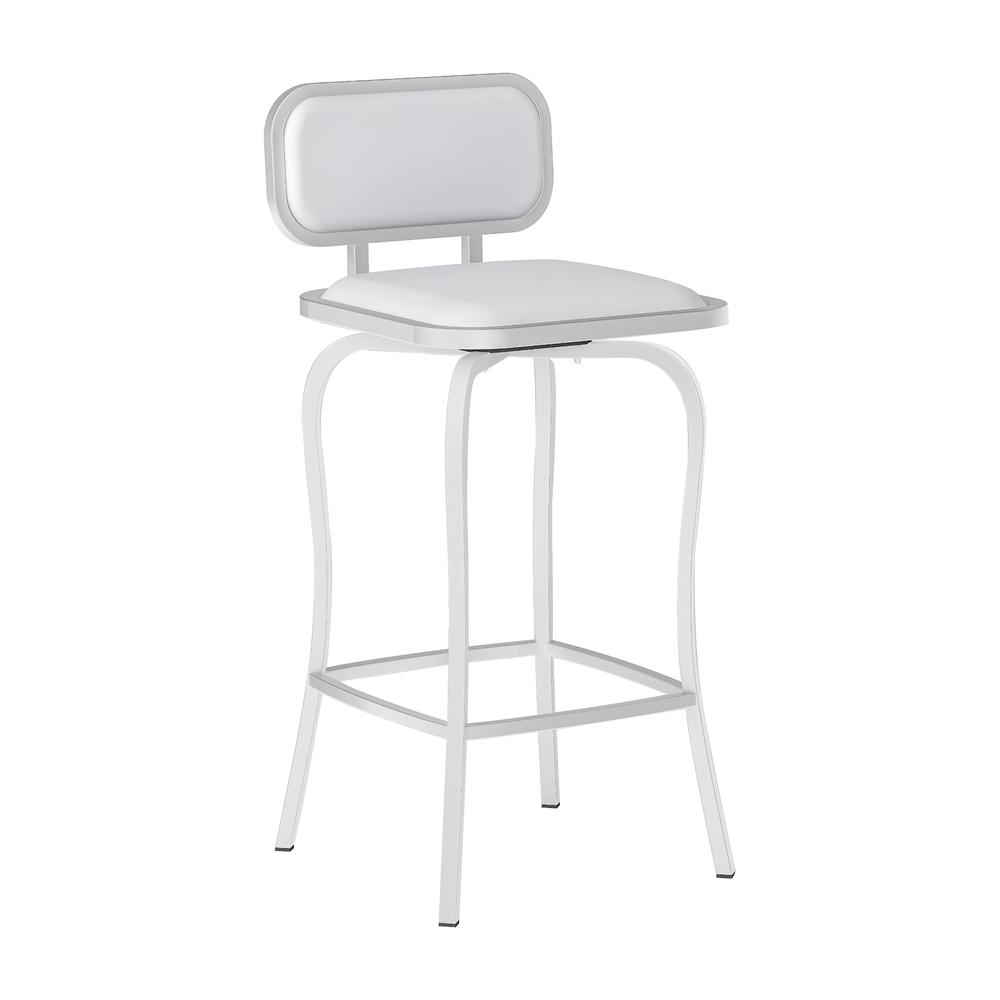 Modern Swivel Counter Stool, White. Picture 1