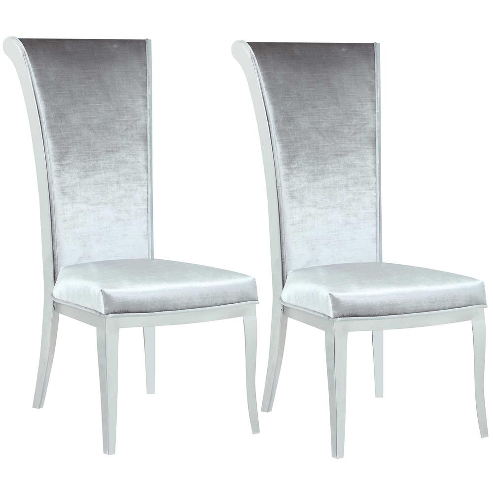 Modern Tall Roll Back Side Chair, JOY-SC-GRY-FAB. Picture 8