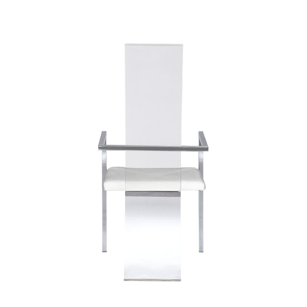 Acrylic High Back Arm Chair - Set Of 2, White. Picture 5