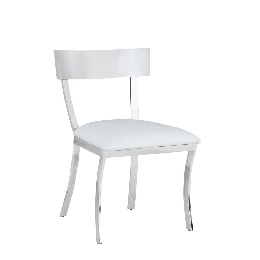 Contemporary Curved Back Side Chair - Set Of 2., White. Picture 2
