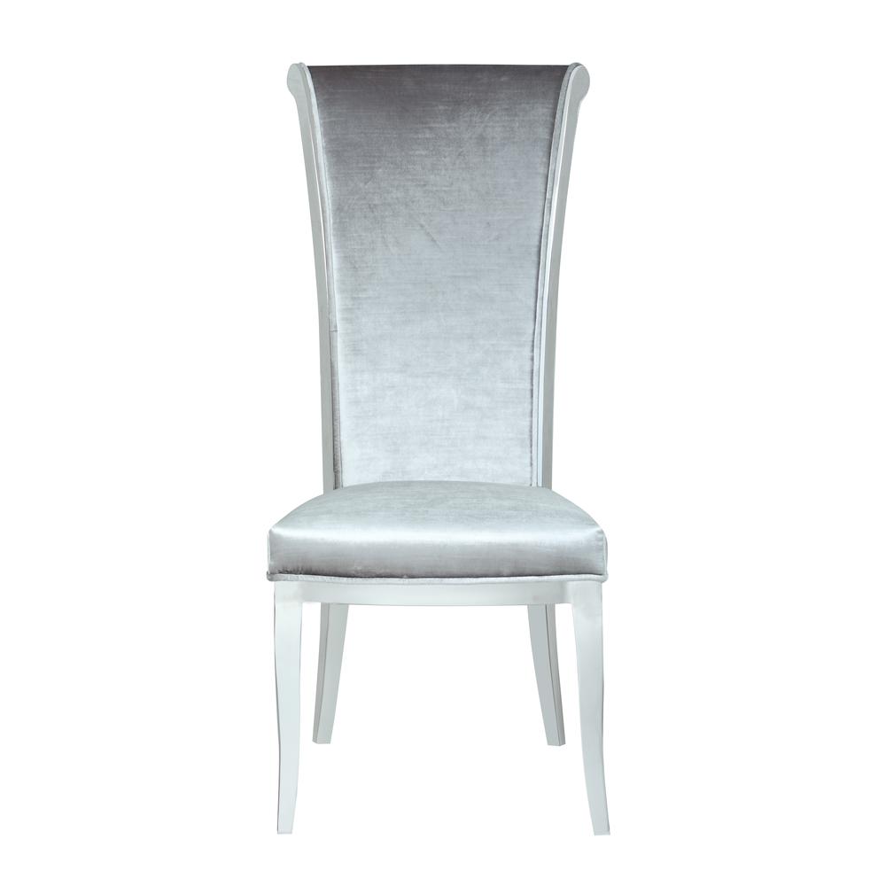 Modern Tall Roll Back Side Chair, JOY-SC-GRY-FAB. Picture 4