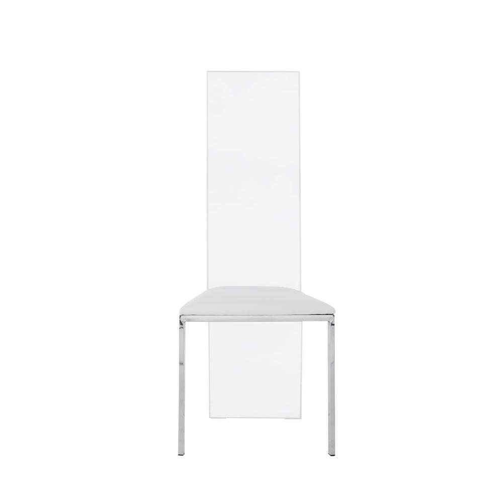 Acrylic High Back Side Chair - Set Of 2, White. Picture 4