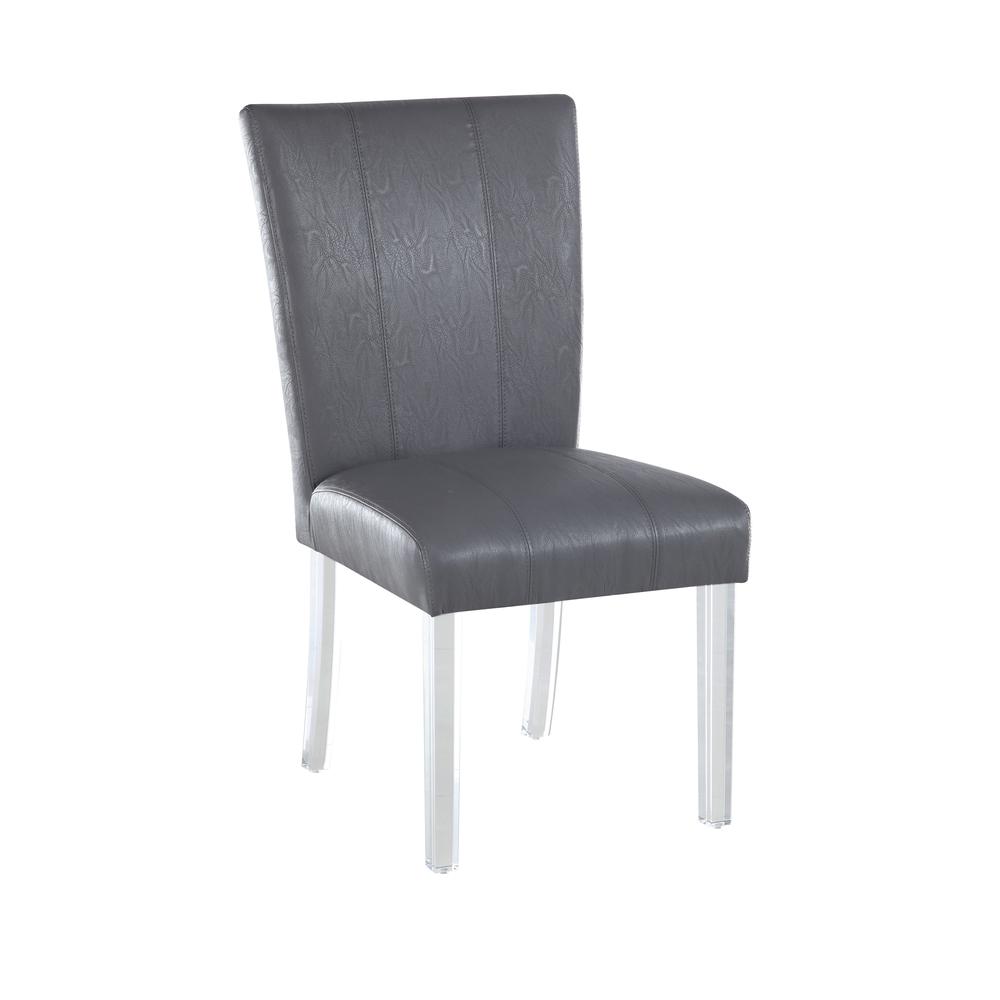 Curved Flare Back Parson Side Chair - Set Of 2, Gray. Picture 2