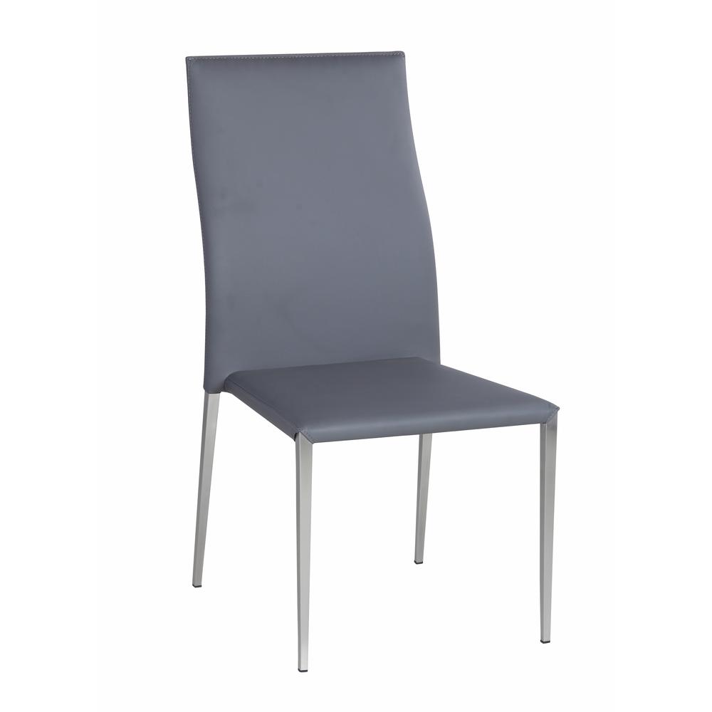 Contour Back Stackable Side Chair  - Set Of 4, Gray. Picture 2