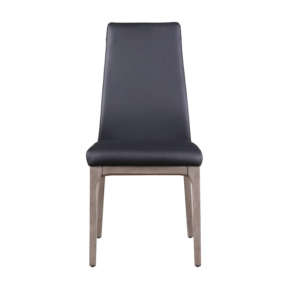Modern Contour Back Upholstered Side Chair with Solid Wood Base. Picture 3