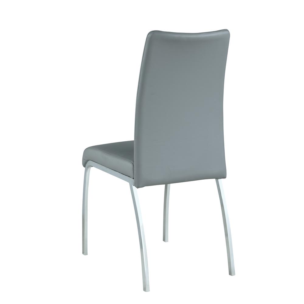 Channel Back Side Chair - Set Of 2, Gray. Picture 3