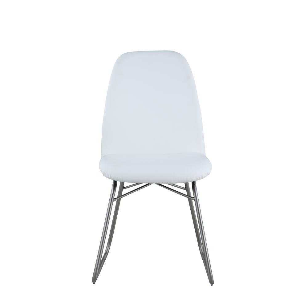 Curved Back Side Chair W/ Sled Base - Set Of 2, White. Picture 2