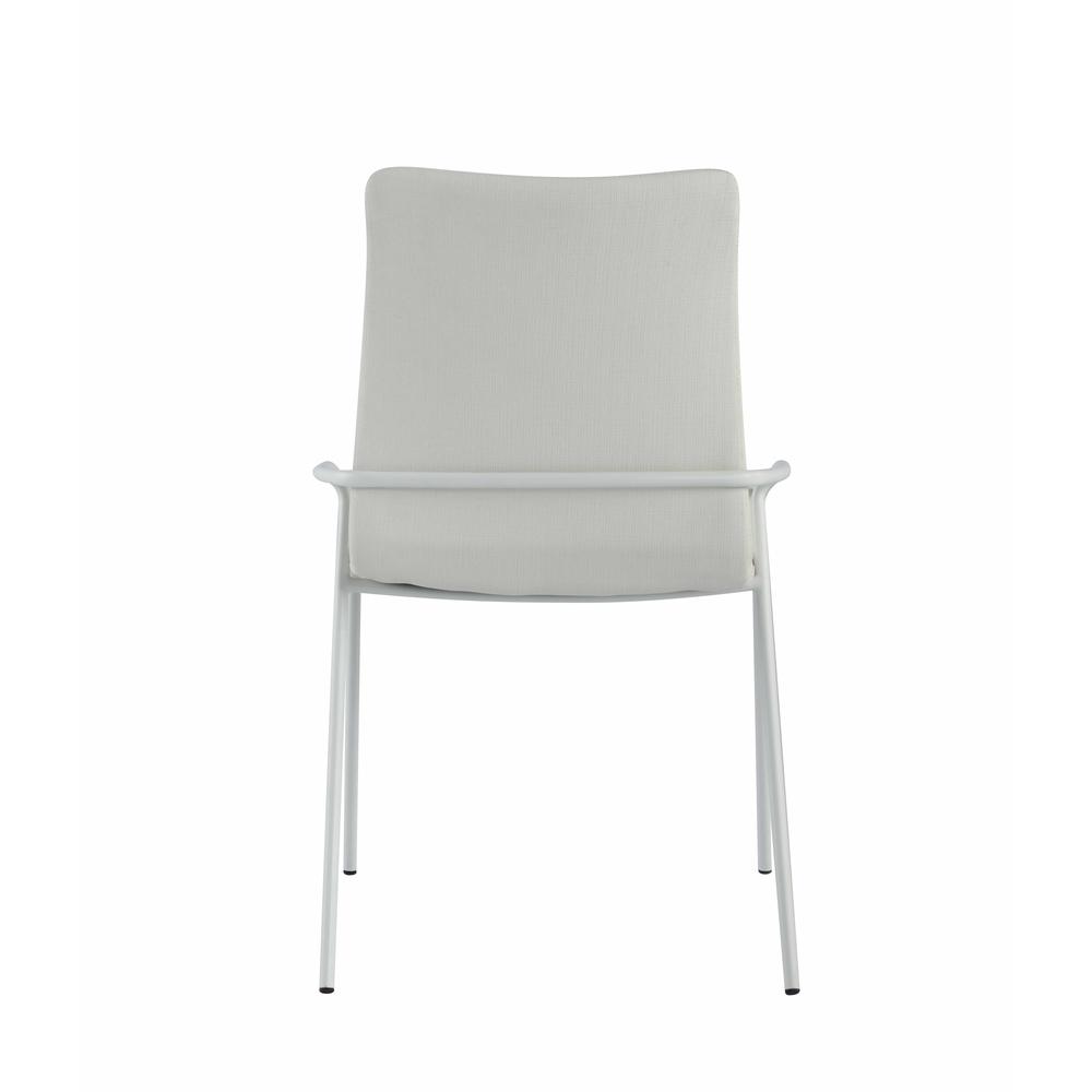 Contemporary White Upholstered Side Chair. Picture 6