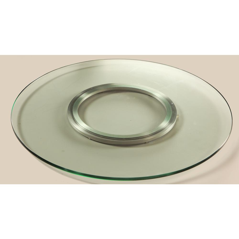 Tempered Round Glass Spinning Tray 24", Glass/Clear. Picture 4