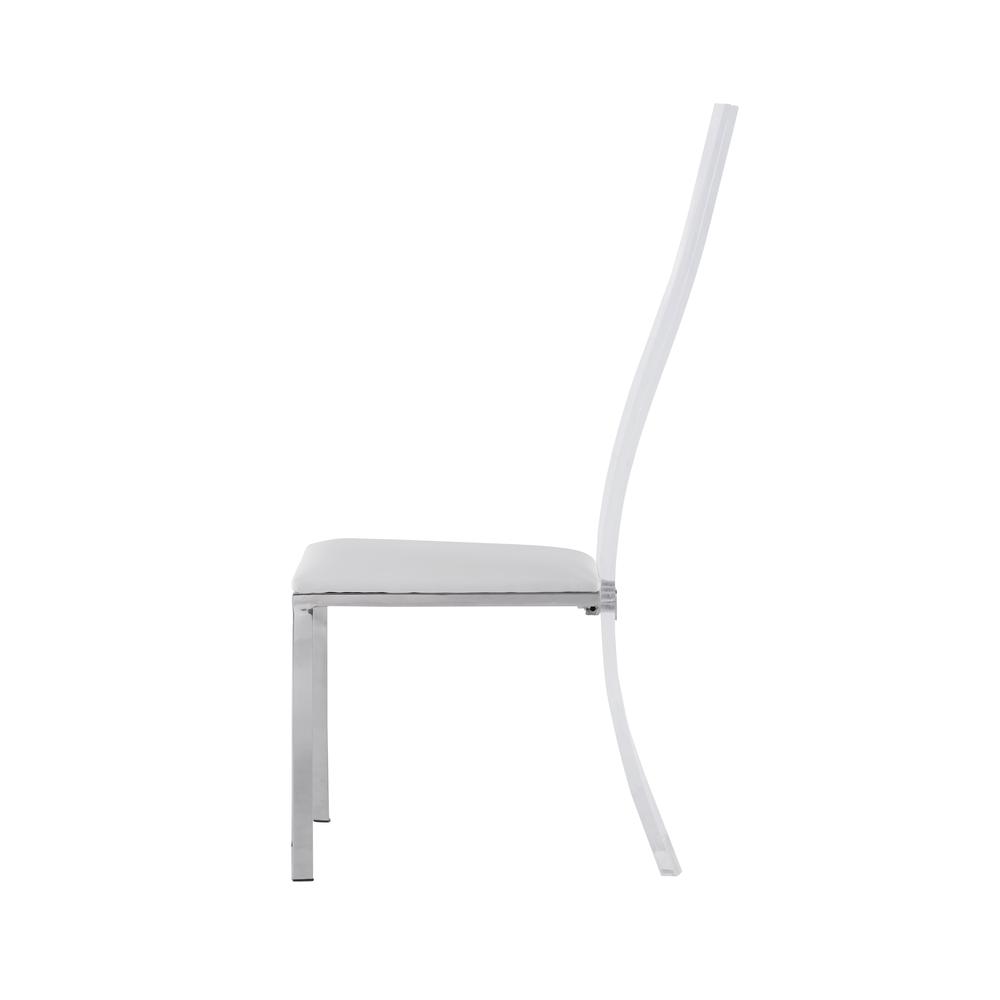 Acrylic High Back Side Chair - Set Of 2, White. Picture 5