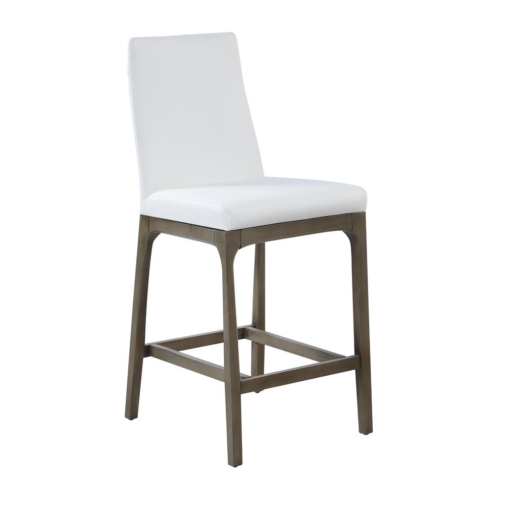 Chintaly Modern Counter Stool w/ Solid Wood Base. Picture 1