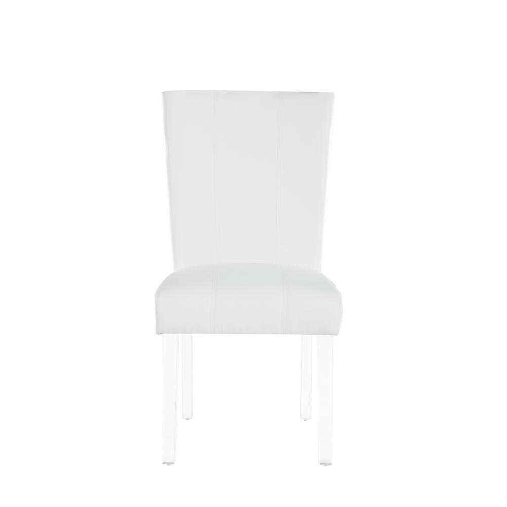 Curved Flare Back Parson Chair - Set Of 2, White. Picture 2