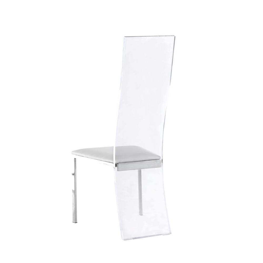 Acrylic High Back Side Chair - Set Of 2, White. Picture 3