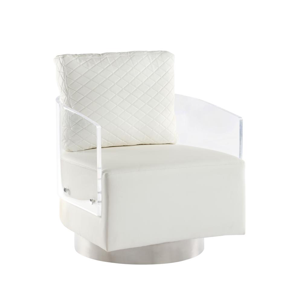 Contemporary Acrylic Back Swiveling Accent Chair. Picture 1