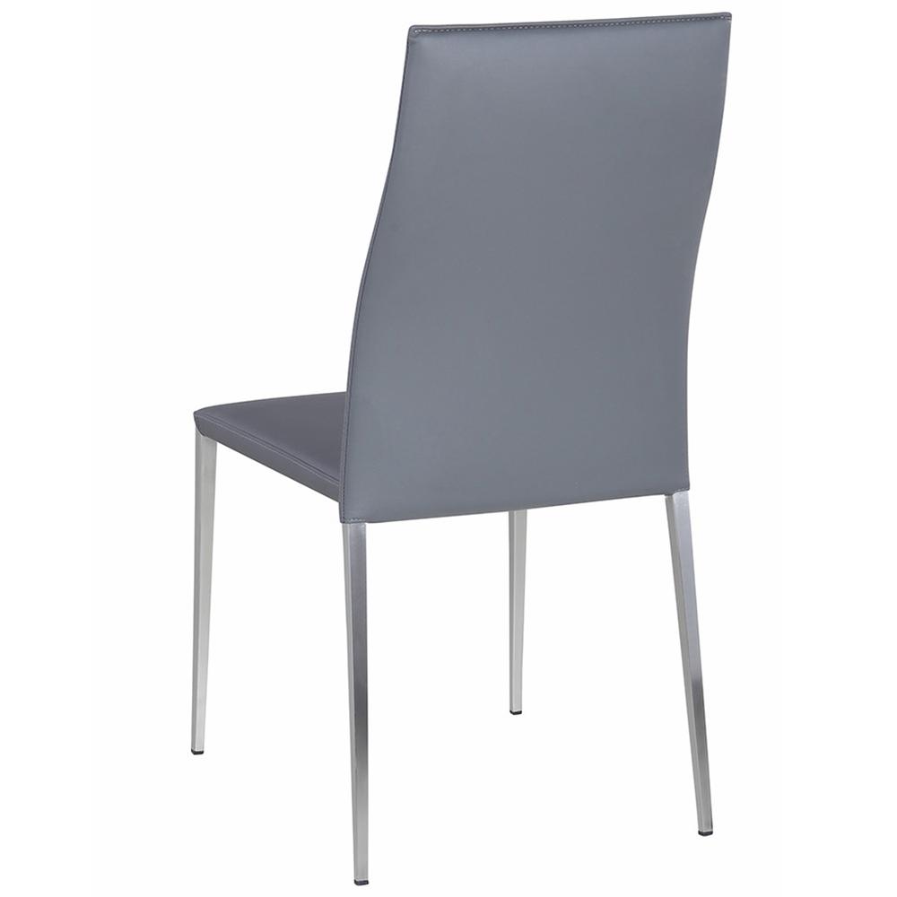Contour Back Stackable Side Chair  - Set Of 4, Gray. Picture 3