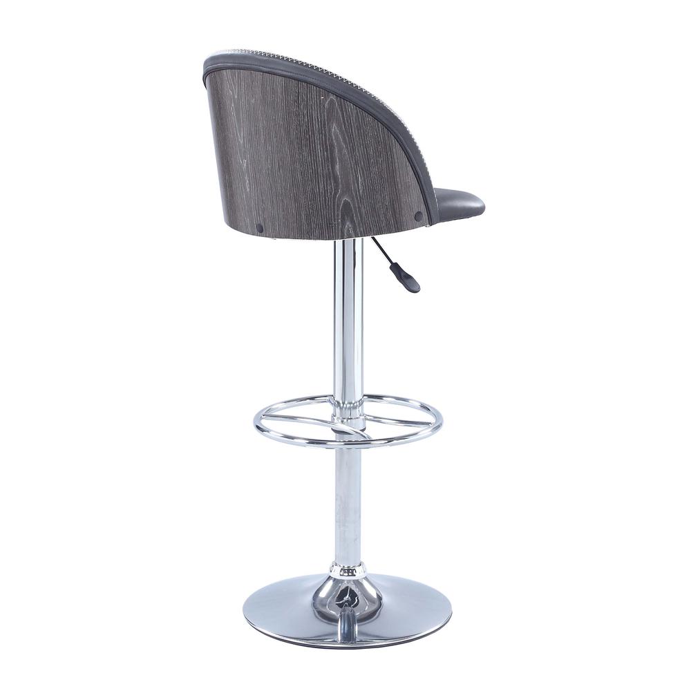 Pneumatic Rounded Back Adjustable Stool, Gray. Picture 2