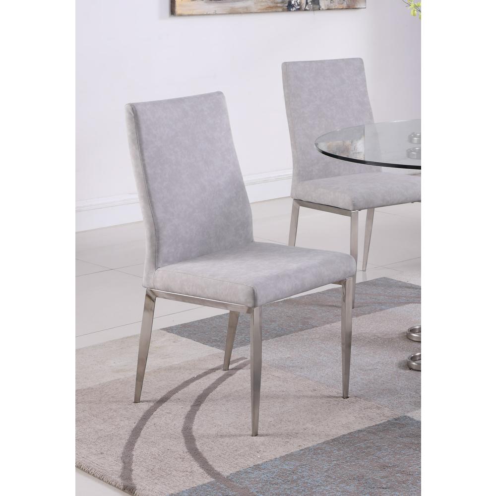 Contemporary Contour Back Chair - Set Of 2, Gray. Picture 8