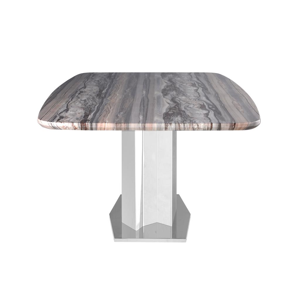 Contemporary Marble Dining Table w/Stainless Steel Base. Picture 3