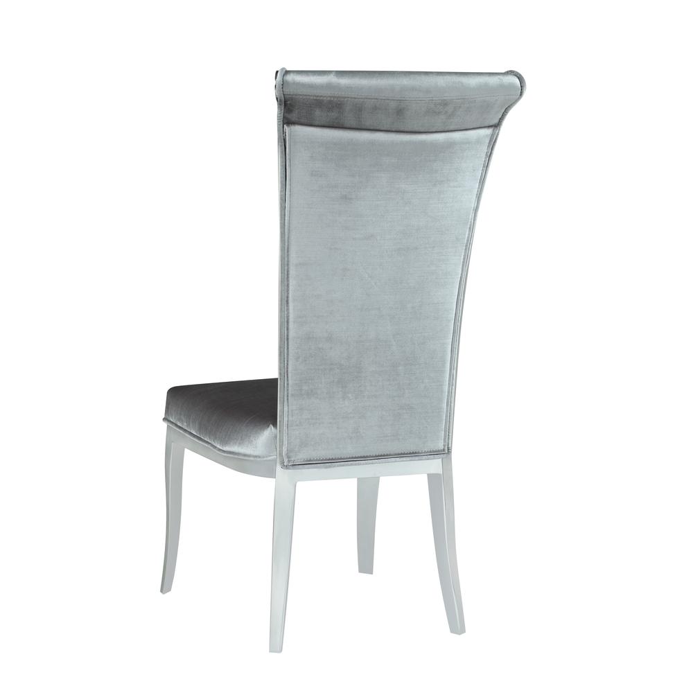 Modern Tall Roll Back Side Chair, JOY-SC-GRY-FAB. Picture 3