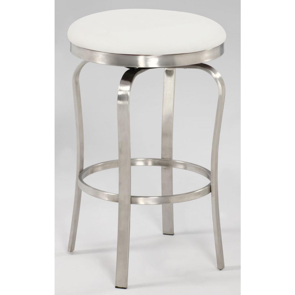Modern Backless Counter Stool, White. Picture 2