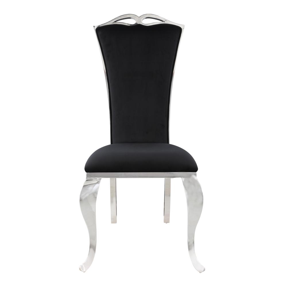 Tall Back Side Chair - Set Of 2, Black. Picture 3