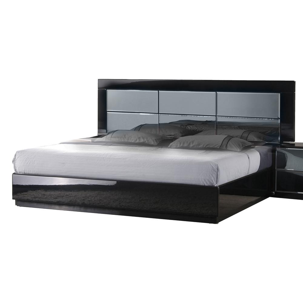 King Size 4 Piece Set, High Gloss Black. Picture 3