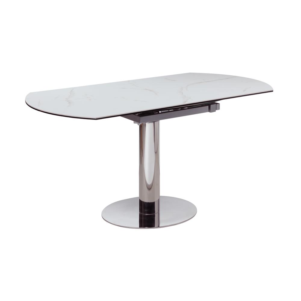 Contemporary Motion-Extendable Dining Table w/ Ceramic Top. Picture 2