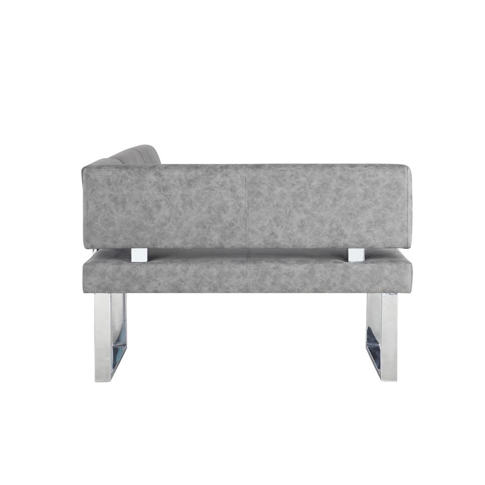 Modern Gray Upholstered Bench, Gray. Picture 3