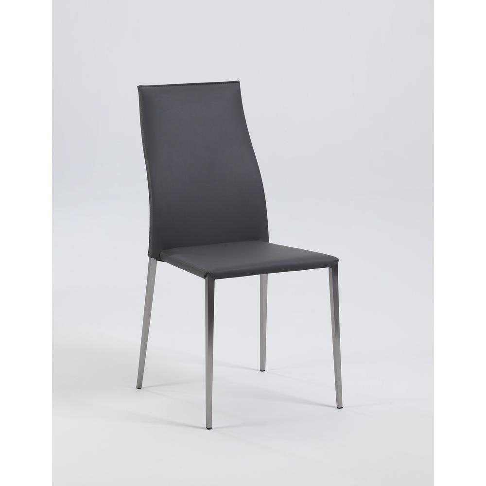 Contour Back Stackable Side Chair  - Set Of 4, Gray. The main picture.