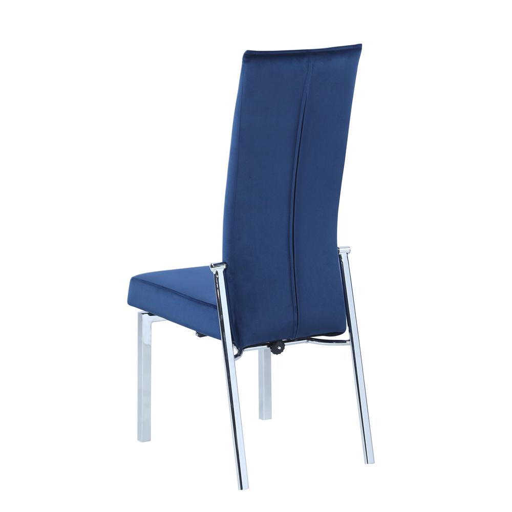 Contemporary Motion Back Side Chair w/ Chrome Frame Blue. Picture 6