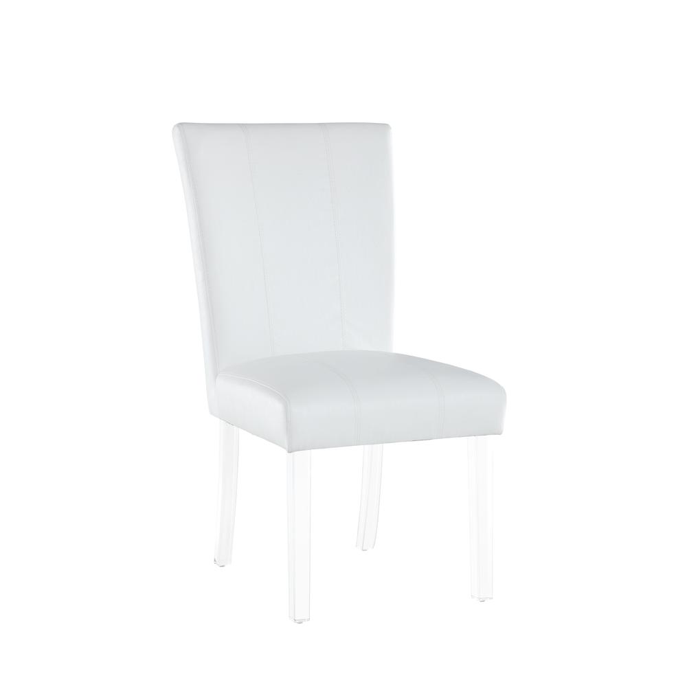 Curved Flare Back Parson Chair - Set Of 2, White. Picture 1