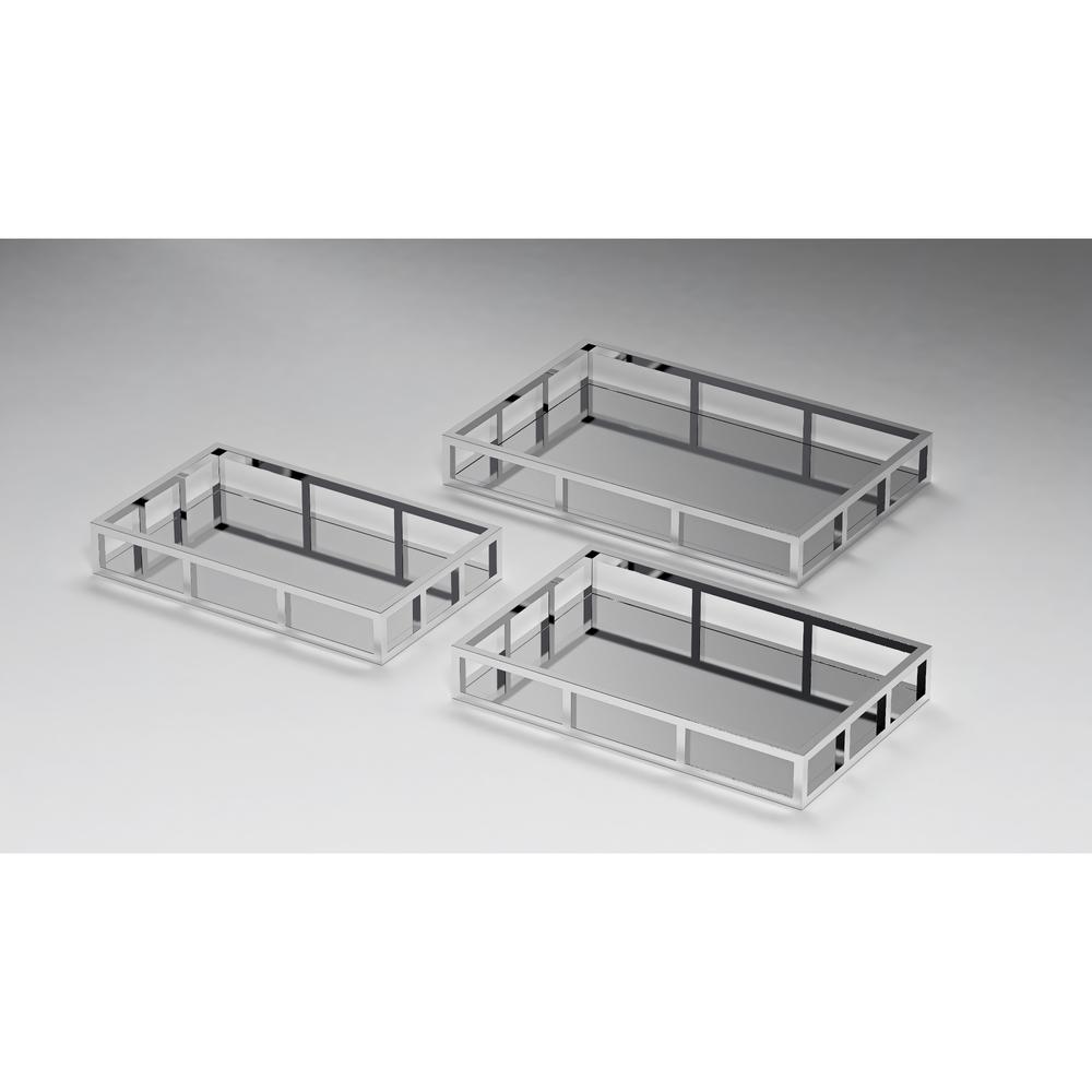 Rectangular Stainless Steel Mirrored Nesting Trays. Picture 6