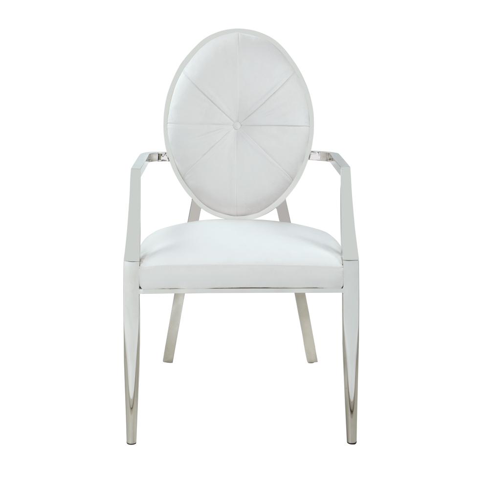 Modern Round Button Tufted Back Arm Chair. Picture 3