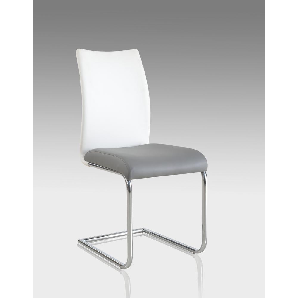 2 Tone Contour Back Cantilever Side Chair  - Set Of 4, Chrome. Picture 6