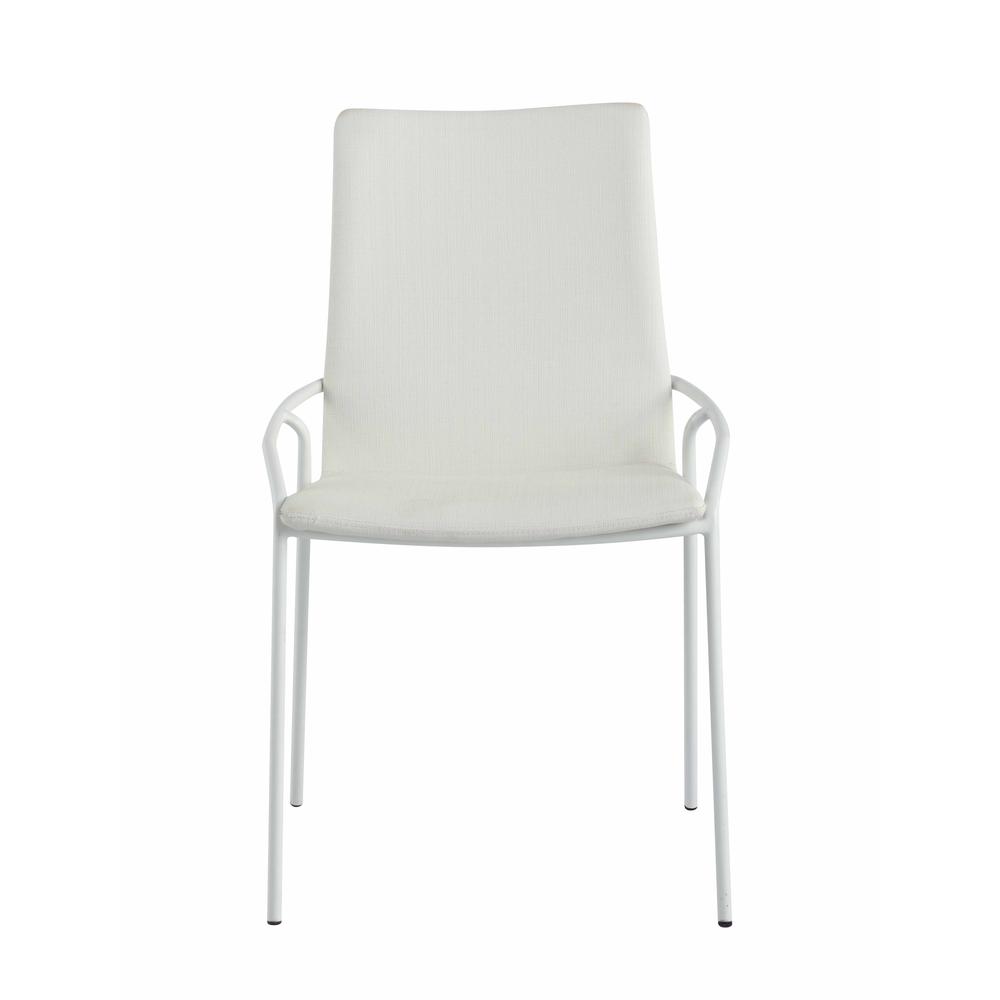 Contemporary White Upholstered Side Chair. Picture 4