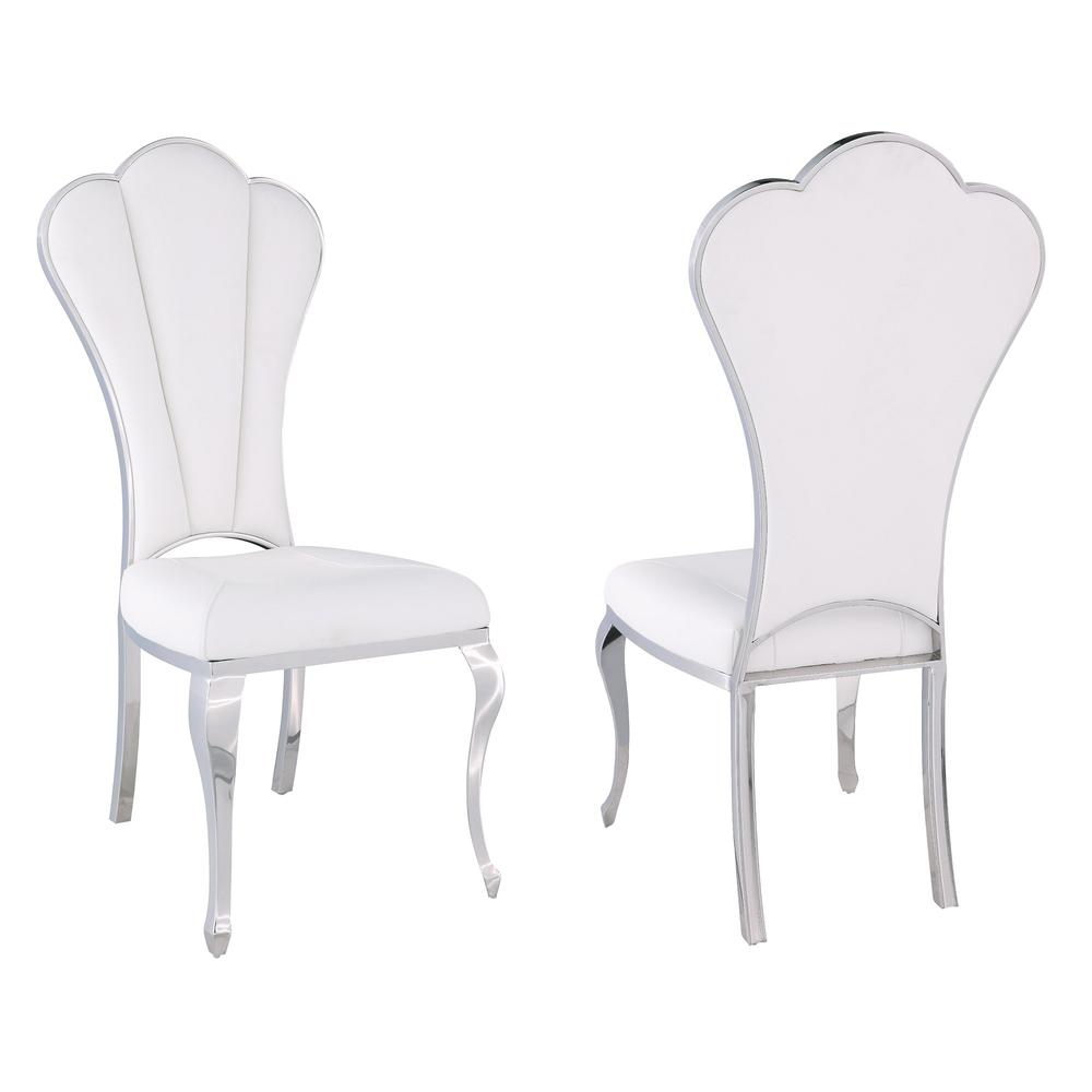 Shell Back Side Chair - Set Of 2, White. Picture 6
