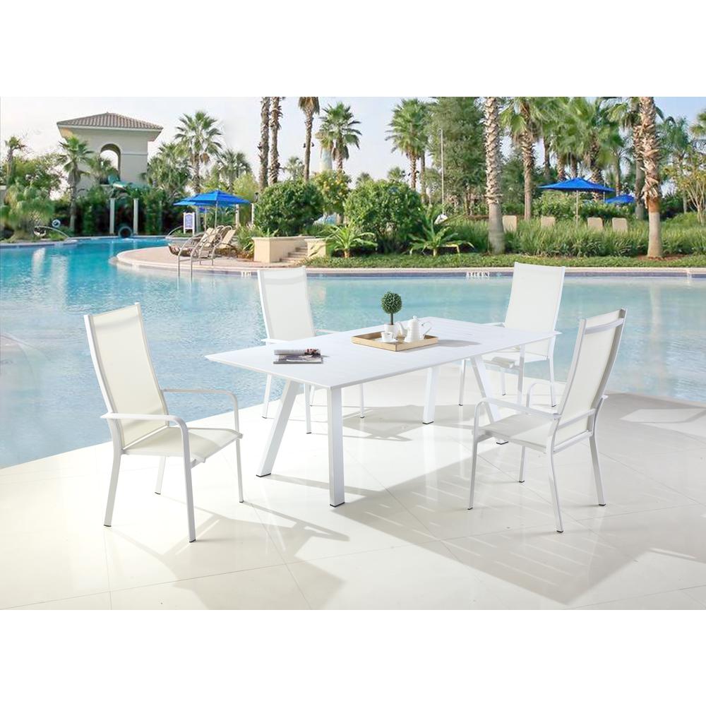 Contemporary High Back Outdoor Chair with Sling Seat - 2 per box. Picture 2