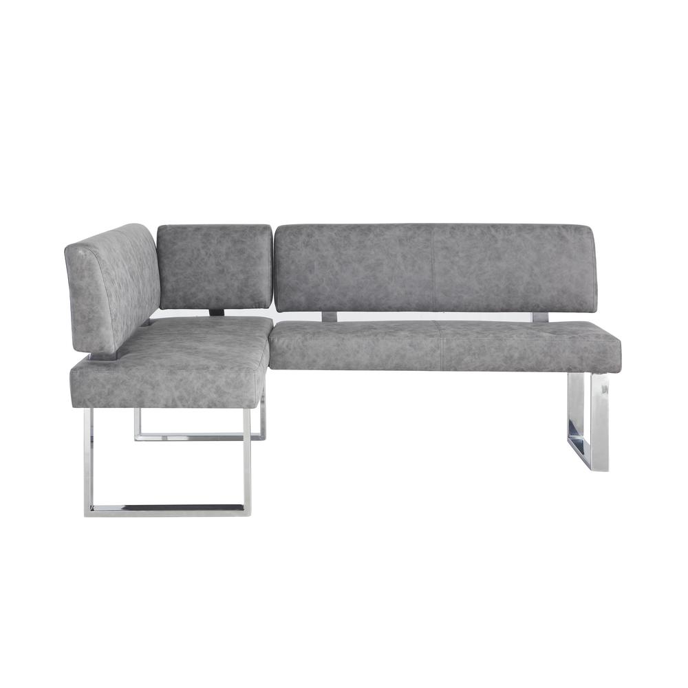 Modern Gray Upholstered Bench, Gray. Picture 2