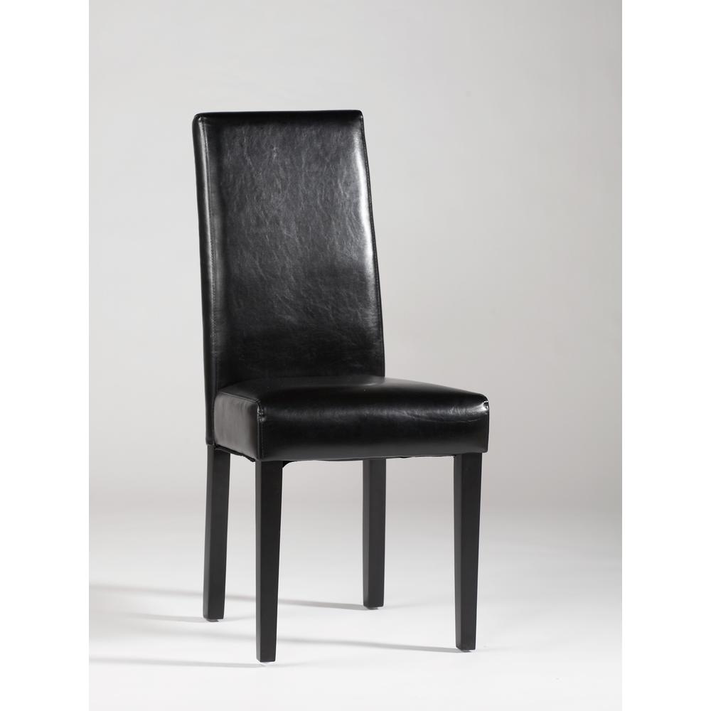 Straight Back Parson Chair - Set Of 2, Black. Picture 1