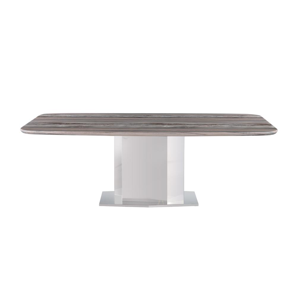 Contemporary Marble Dining Table w/Stainless Steel Base. Picture 2
