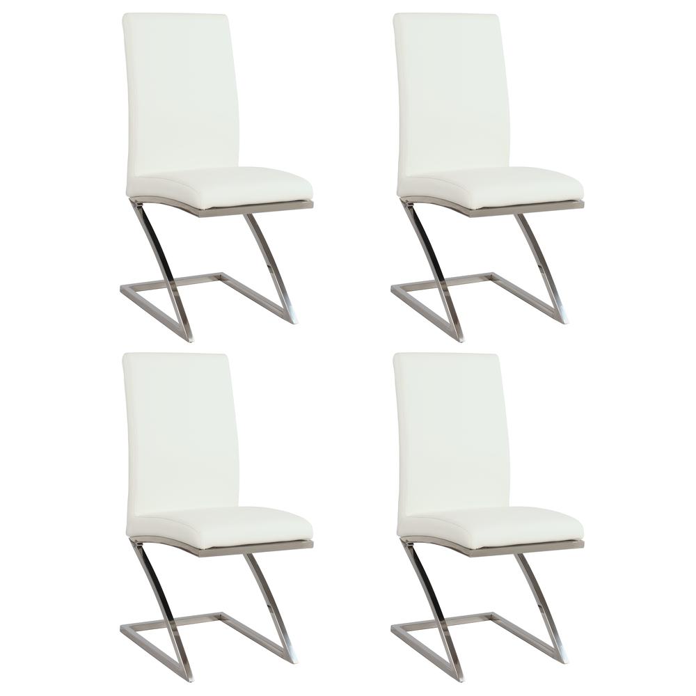 "Z" Frame Contemporary Side Chair  - Set Of 4, Stainless Steel. The main picture.
