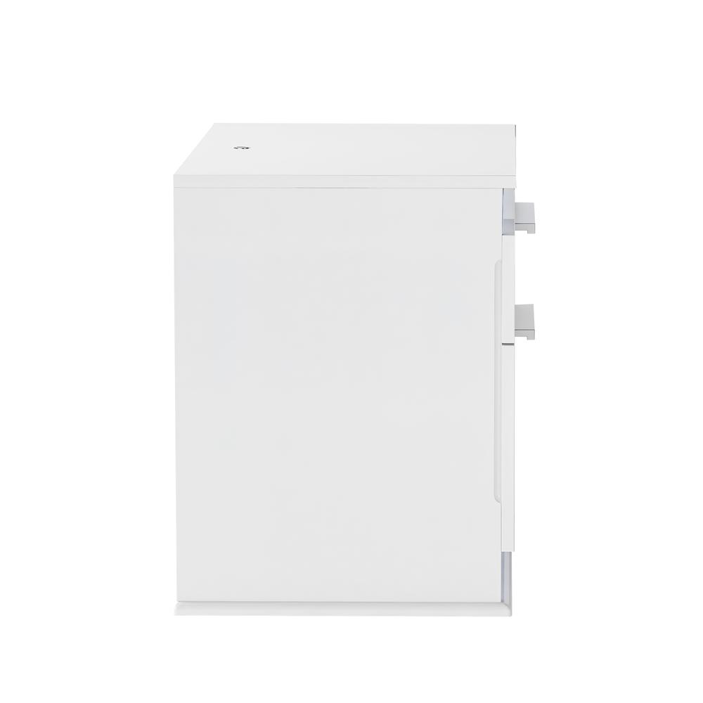 Modern Gloss White 2-Drawer Night Stand. Picture 4