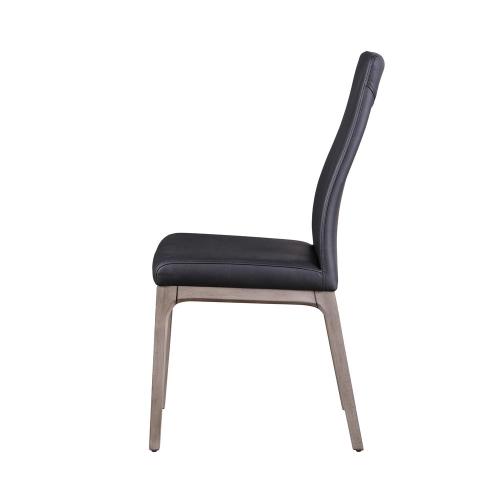 Modern Contour Back Upholstered Side Chair with Solid Wood Base. Picture 4