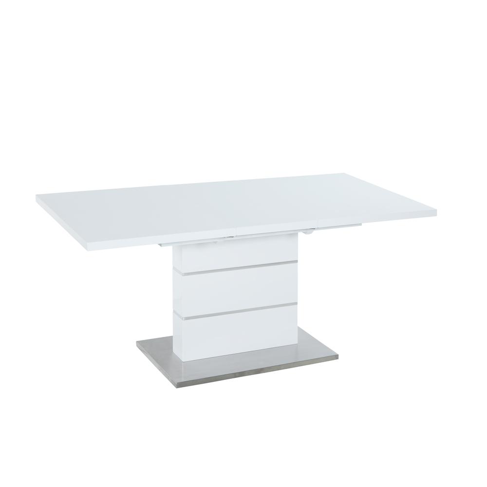 Contemporary Extendable White Dining Table. Picture 1