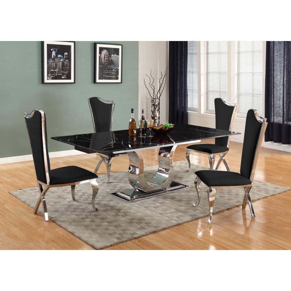 Nadia Dining Table, Black Marquina. Picture 1