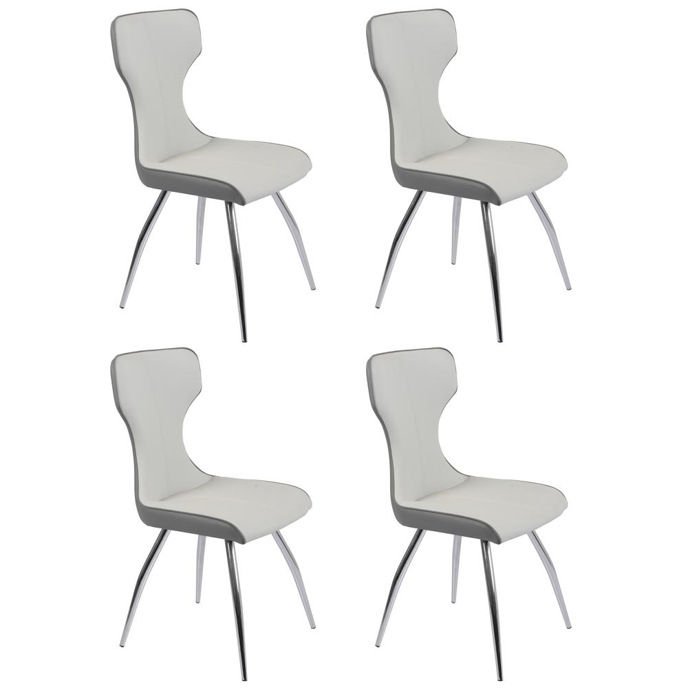 Contemporary Side Chair W/ Bucket Seat  - Set Of 4, Gray. Picture 6