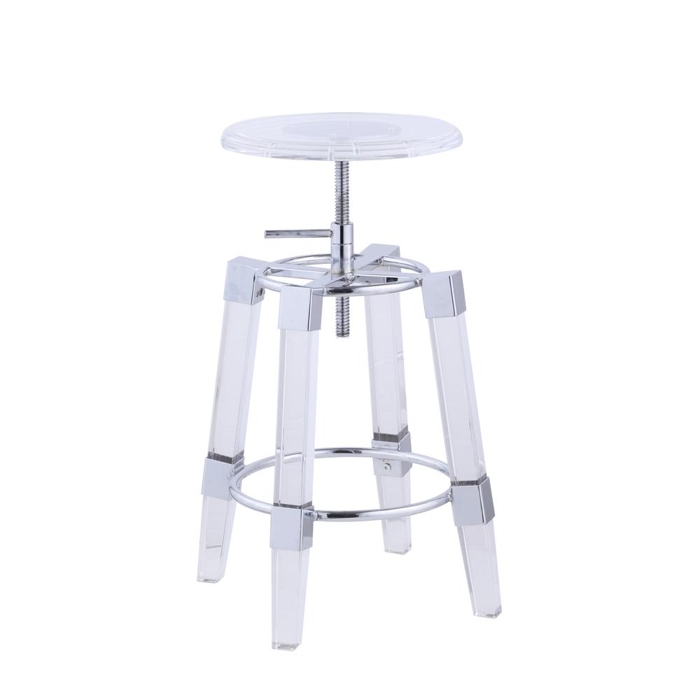 Acrylic Adjustable Stool, Clear. Picture 2