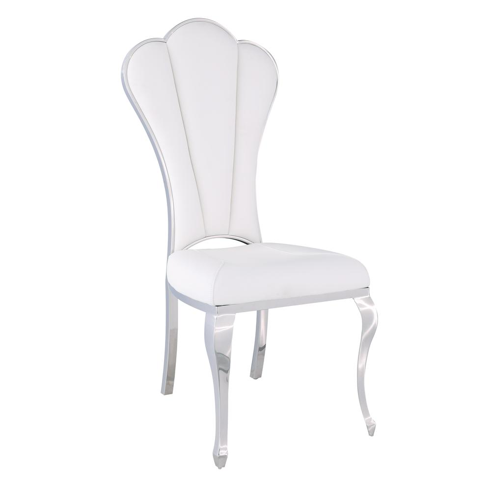 Shell Back Side Chair - Set Of 2, White. Picture 1