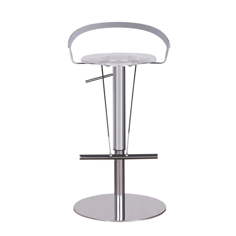 Contemporary Pneumatic-Adjustable Stool w/ Solid Acrylic Seat. Picture 4