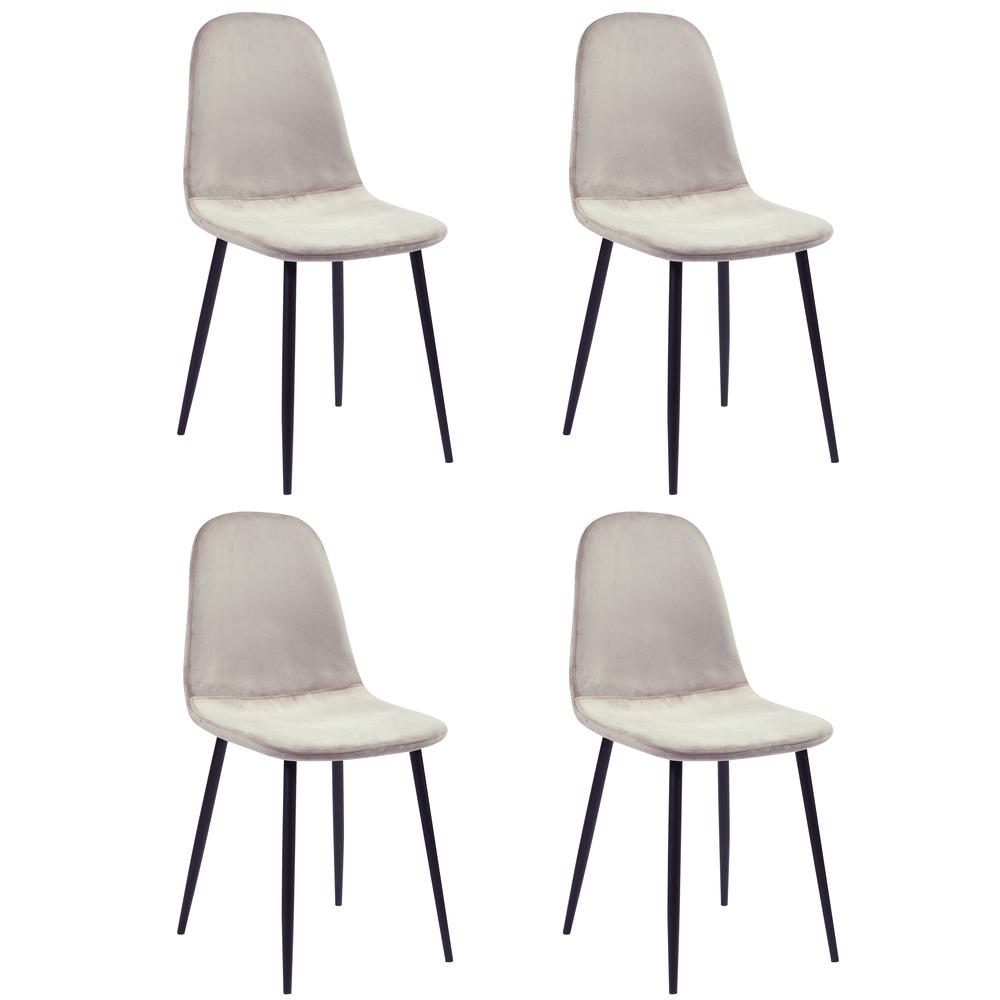 Contemporary Side Chair  - Set Of 4, Taupe. Picture 2